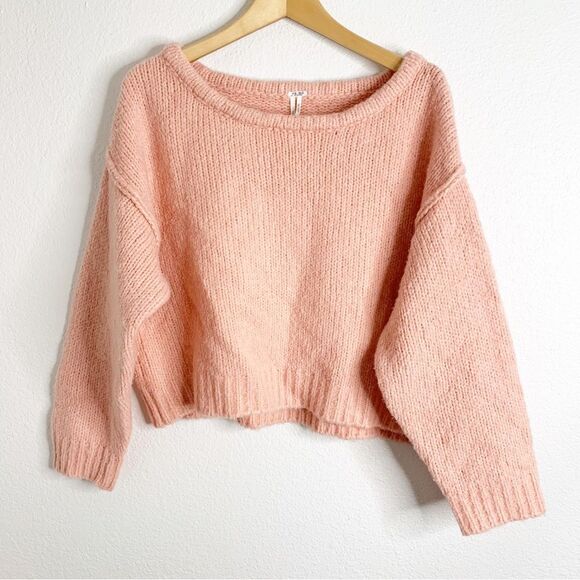 Anthropologie Wool Blend Light Pink Sweater Chunky Medium - Picture 1 of 5
